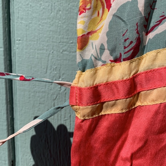 JOHNNY WAS Mixed Silk Print Floral Embroidered V-Neck Dress S - Picture 6 of 10